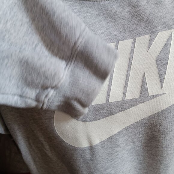 men's XL Nike Gray Logo Crewneck Sweatshirt XL Cotton/Polyester Swoosh - Picture 4 of 6